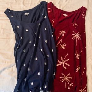 Set of two Old Navy palm tree print tank tops